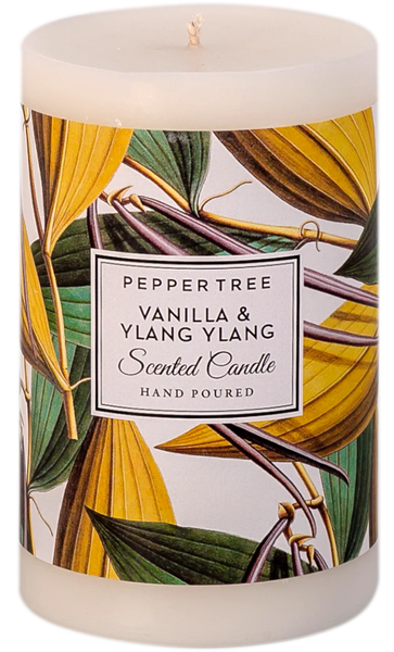 Pepper Tree Vanilla &amp; Ylang Ylang Medium Scented Pillar Candle 600ml