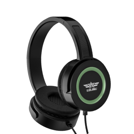 LELISU - LS-812 - Wired Headphones With Immersive Sound - Black, Green Image