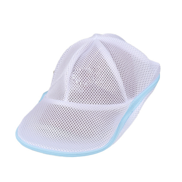 Hat Wash Protector Baseball Cap Cleaner Laundry Bag,Blue and White
