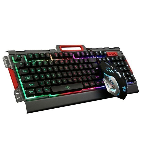 Wired USB Backlight Gaming Keyboard Mouse Set Adjustable 3200DPI-BT