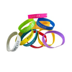 Forever Silicone Rubber Wristbands - Assorted Colour Bracelets - Pack ...