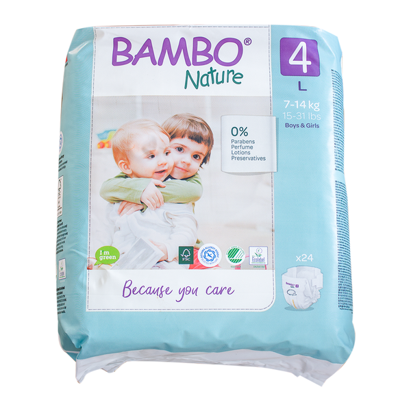 Bambo Nature Eco Disposable Nappies Size 4: 7-14 kg's 24's (Maxi)