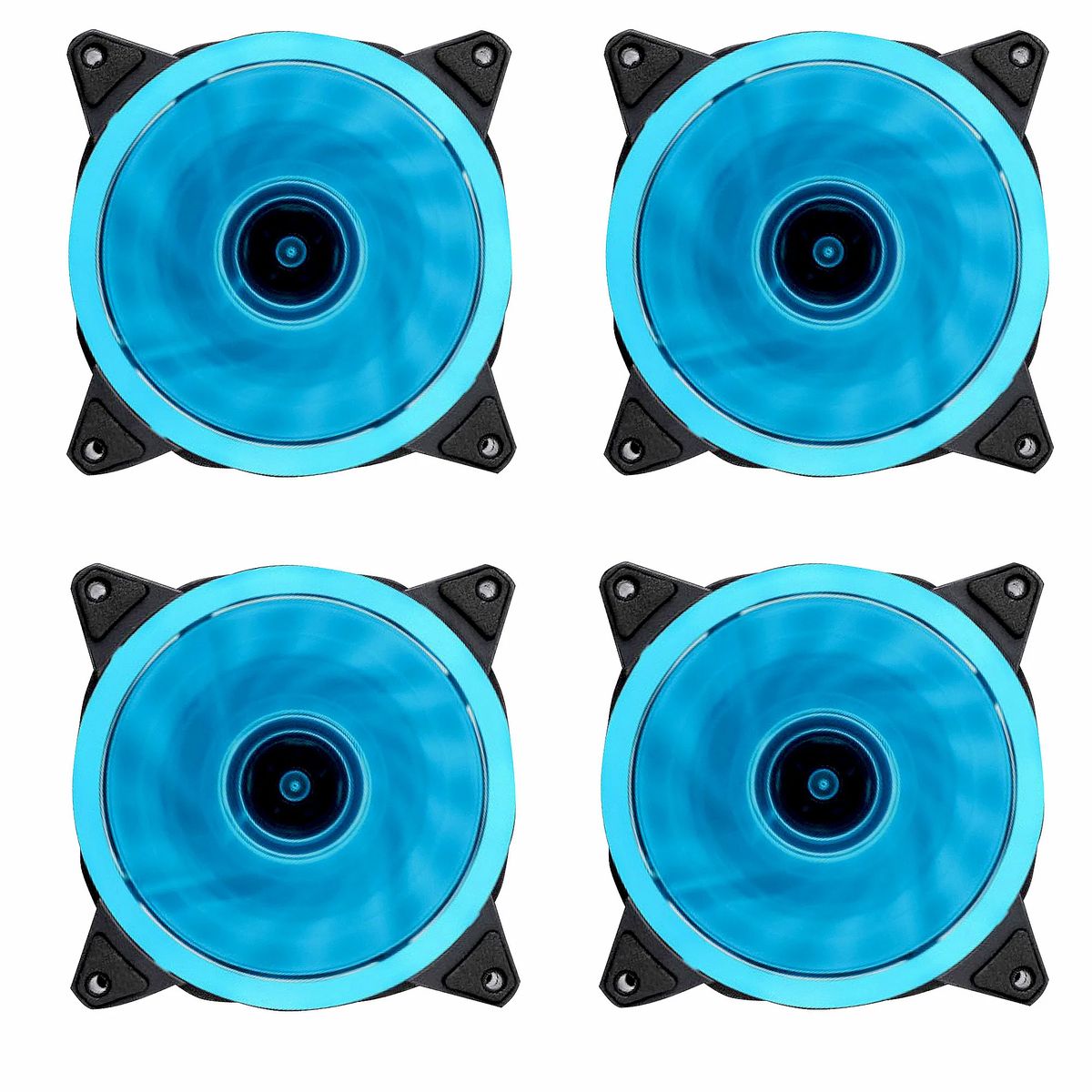 4Pcs 12cm 4 Pin Silent Computer Cooling Fan – Ice Blue