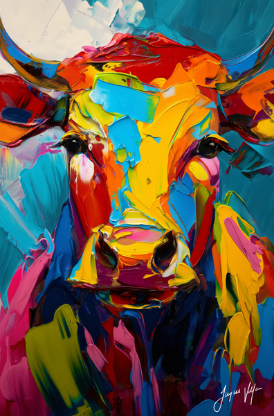 Vibrant Abstract Nguni Canvas Design Print
