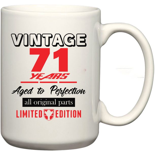 Vintage 71 Aged To Perfection Birthday Coffee Mug