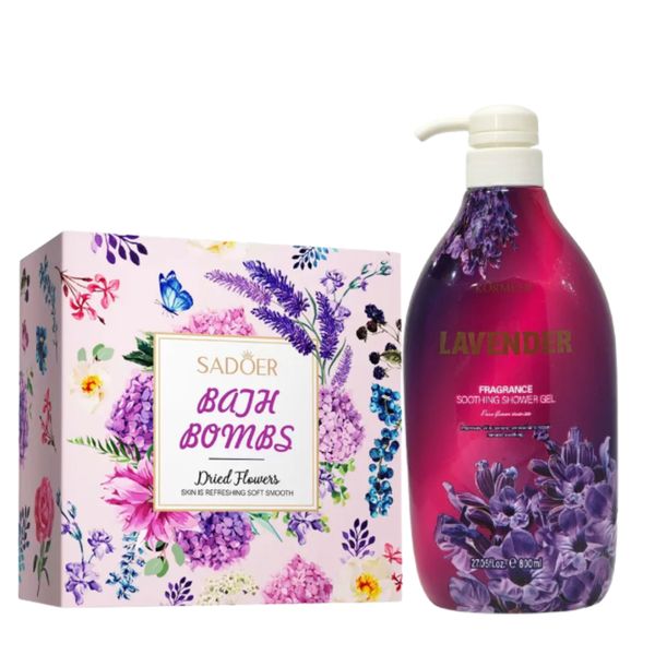 Sadoer Bath Bombs &amp; Lavender Soothing Shower Gel