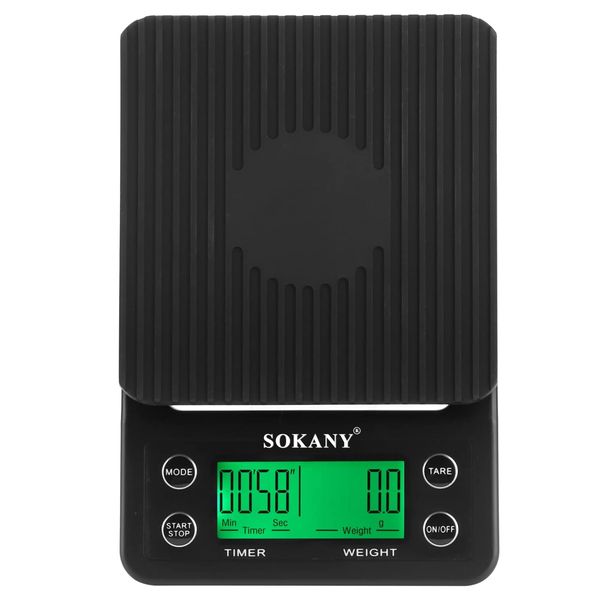 Sokany - Digital LCD Screen Coffee Scale with Detachable Silicone Pad