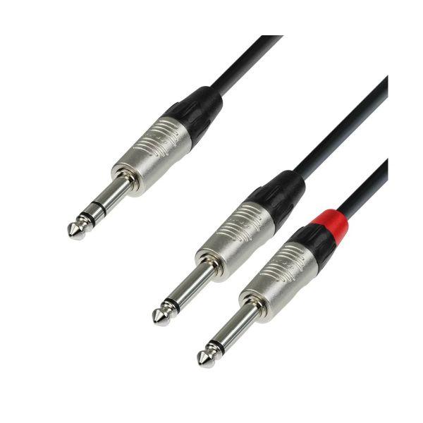 Adam Hall ADA-K4YVPP0150 Cable 6.3 mm Stereo Jack - 2 x 6.3 mm Mono 1.5m