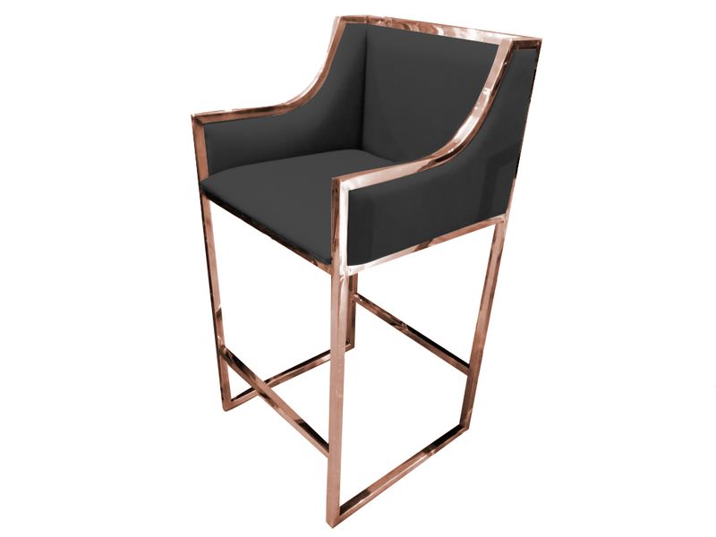 Julia Hightop Barstool Gold Frame Pu Leather