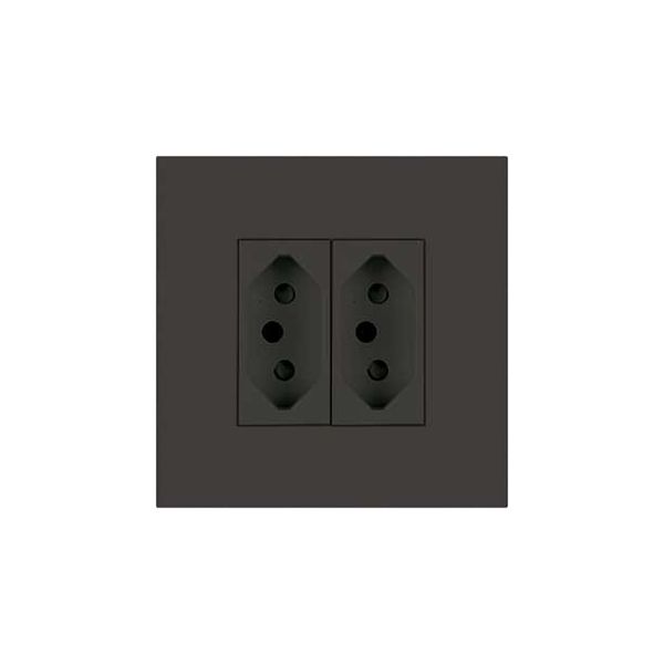 2x N-Type Sa 16A Socket Outlet 3x3 Slate Orion Pre-Assembled