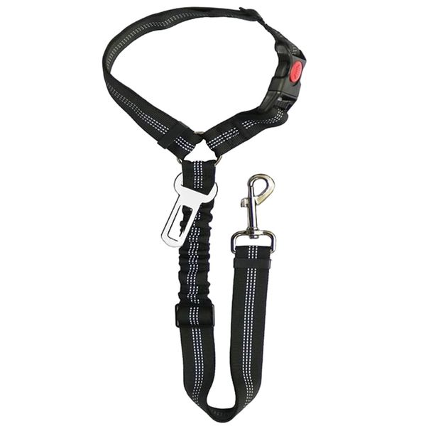 Pet Automotive Safety Seat Belt Harness &amp; Lead For Dogs &amp; Puppies (117cm)