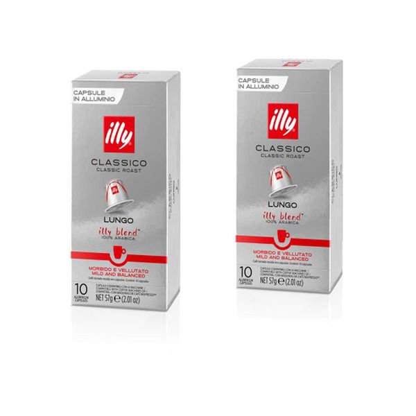 Nespresso Compatible Illy Capsules Classico Lungo Roast 2 x 10 Capsules