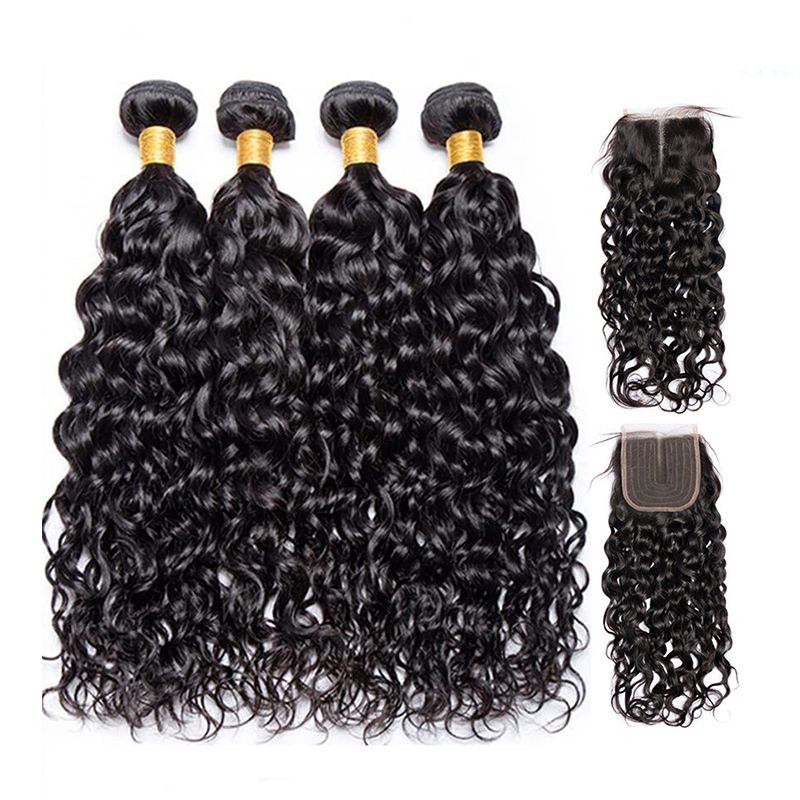 Brazilian Curly Wave Human Hair 4 Bundles With 4x4x1 T Part Mid Way Closure Shop Today. Get it Tomorrow takealot