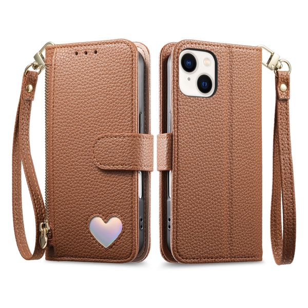 Heart-Shaped Zipper Shockproof Phone Case Compatible with Samsung GalaxyA54