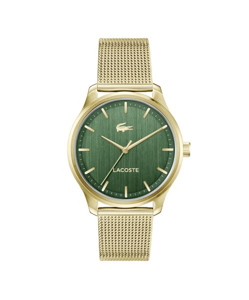 Lacoste Watches Men's Lisbon 42mm Gold IP plated Case with Green Dial