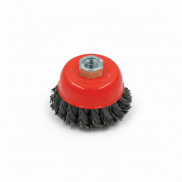 Fox 75mm Twist Knot Wire Cup Brush for M14 Angle Grinders