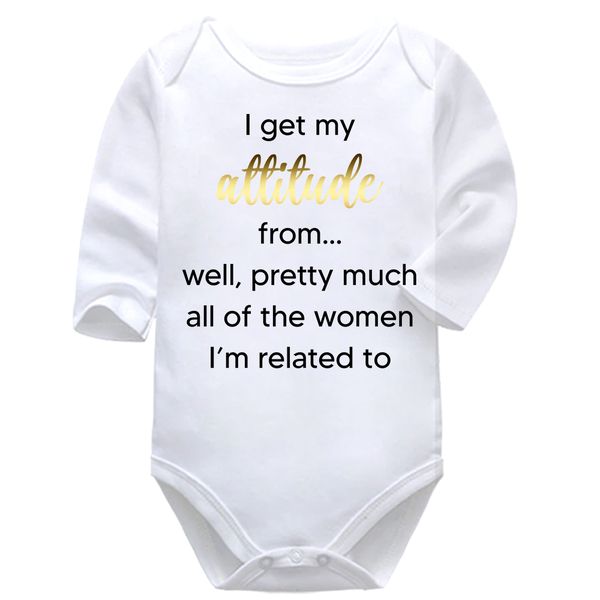 Hip Seat Mom I Get My Attitude Mother's Day Baby Vest Bodysuit Onesie