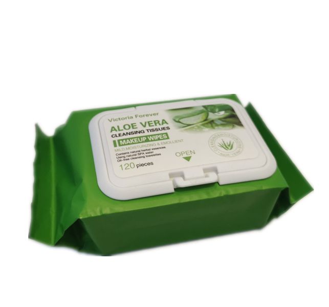 Aloe Vera Makeup Remover Wipes -120 Piece Cleansing Tissues