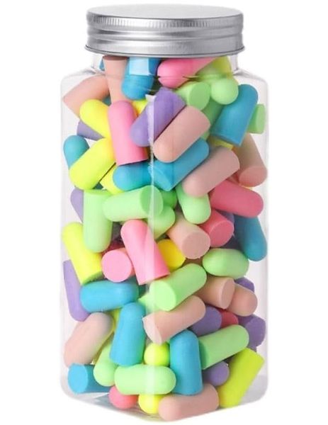 60 Pcs of Bottled PU Foam Earplugs - Slow Rebound Anti-Noise Earplugs