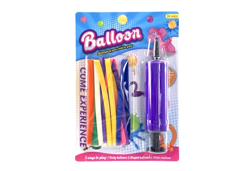 Long Party Balloons with Pump on Card - Blind Box