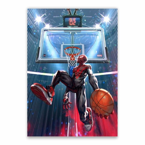 Spider-Man Playing Basketball Poster - A1