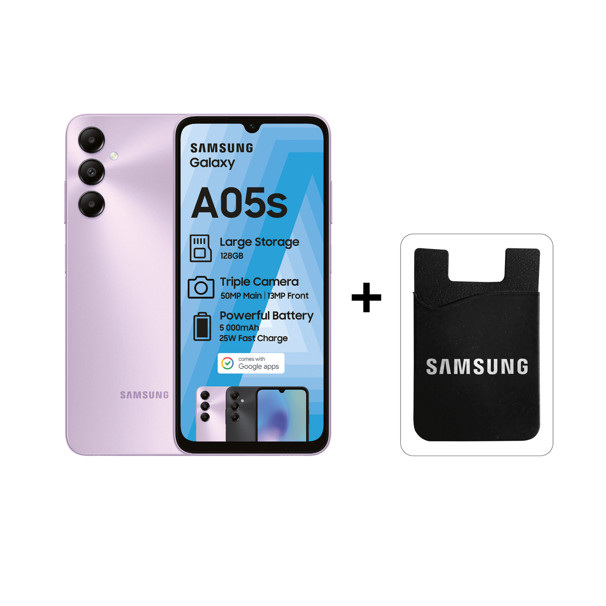 Samsung Galaxy A05s 128GB LTE Dual Sim - Light Violet + Card Holder