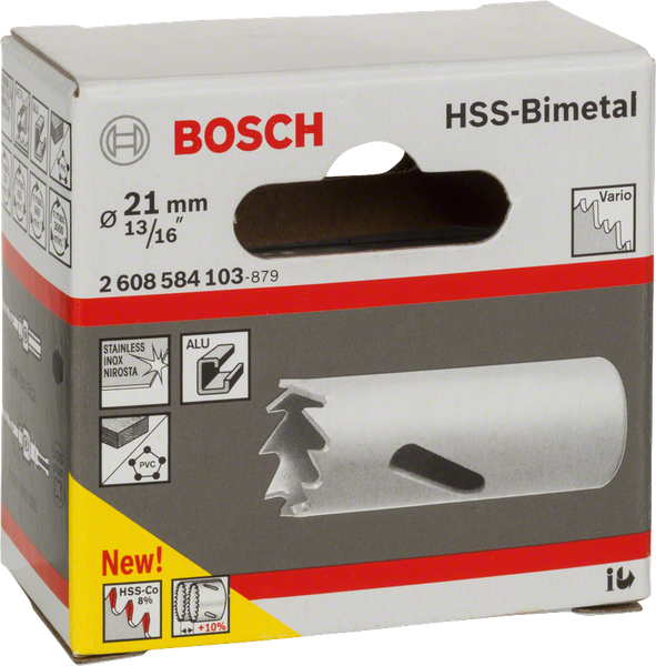 HSS bi-metal holesaw for standard adapters 21 mm, 13/16