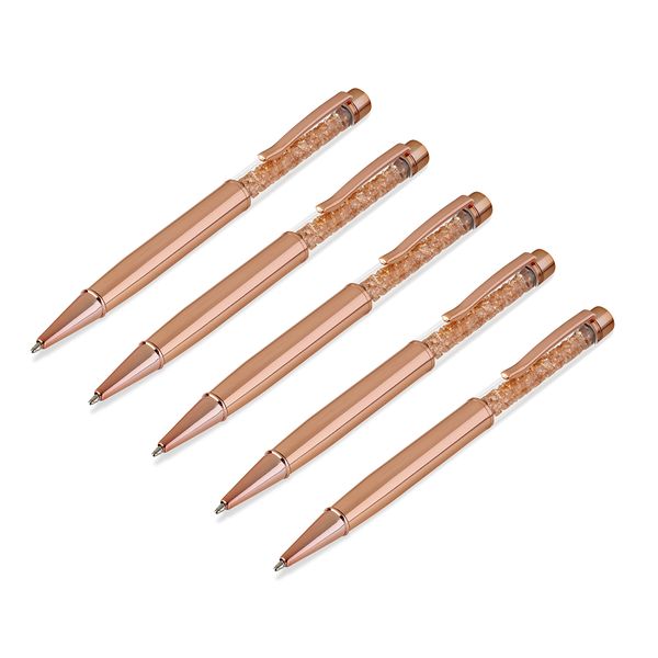 Rose Gold Crystal filled Pen 5 pack