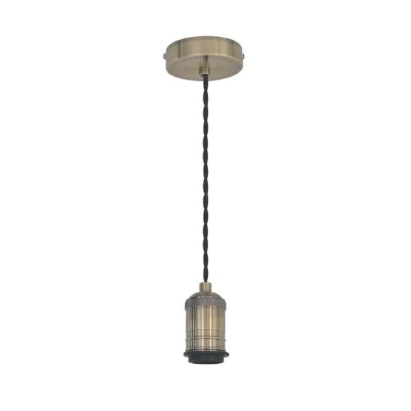 Pendant light canopy E27 1 x 60w Aluminium