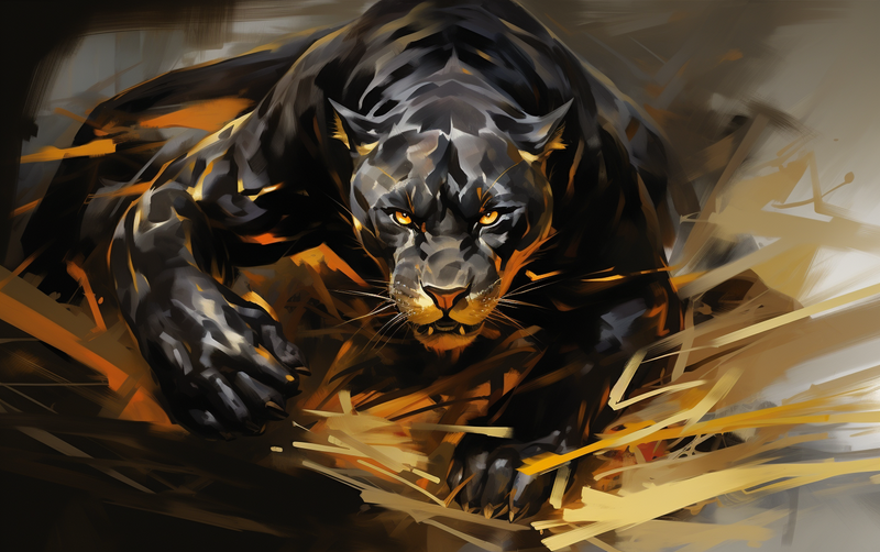 Canvas Wall Art - Asbtract Panther Prowl - BK0261