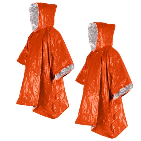 Camping Multifunctional Emergency Raincoat Poncho Set Of 2 (130x100cm)