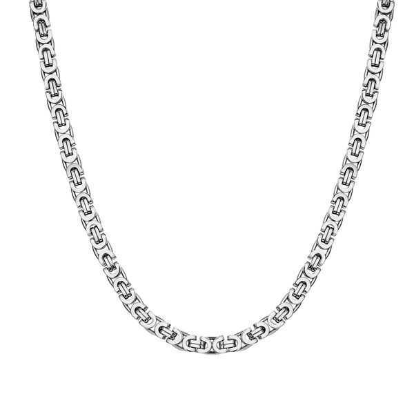 Men's Silver Byzantine Chain Necklace - NL-GL330-57-S