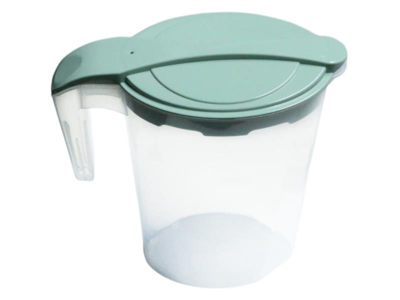 Transparent PP Pitcher with Lid - Lightweight and Durable Jug 1750ml - Sage
