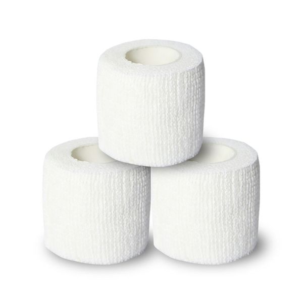 3 Pack White Non Woven Cohesive Tape 4.5m - Self Adhering Elastic Sport Wra