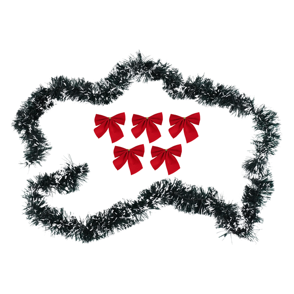 2M Christmas Eve Decoration Bar Tops Ribbon Garland Christmas Tree Kitchen