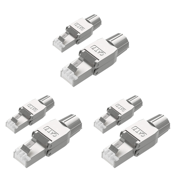 6Pieces Compatible with Rj45 Cat7 Connectors Free Shielded Toolless Modular