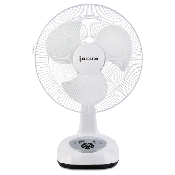 Elecstor Rechargeable 12" Desk Fan - White