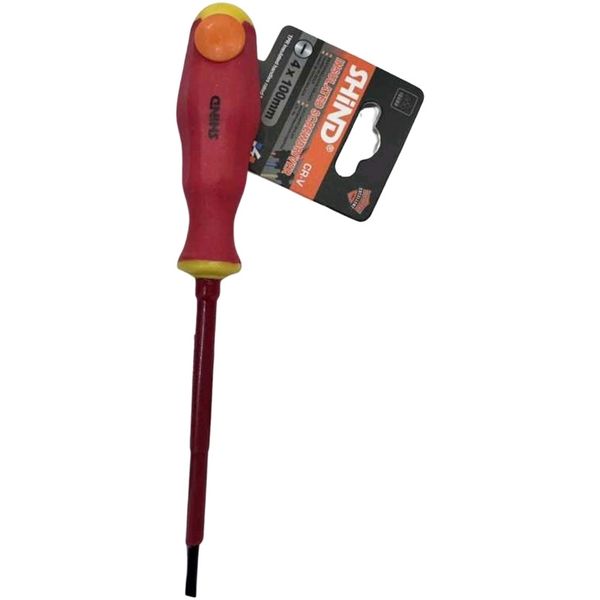 Durable Shind 4 x 100mm Flat CR-V Insulated Screwdriver