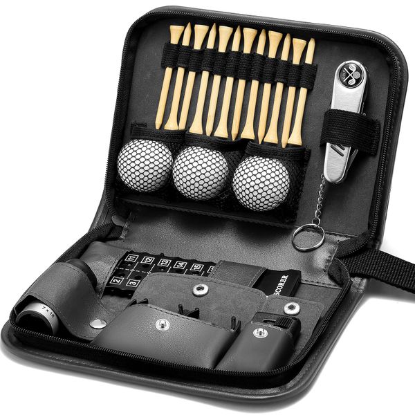 Multi-Functional PU Leather Golf Tool Storage Bag (Only Bag)