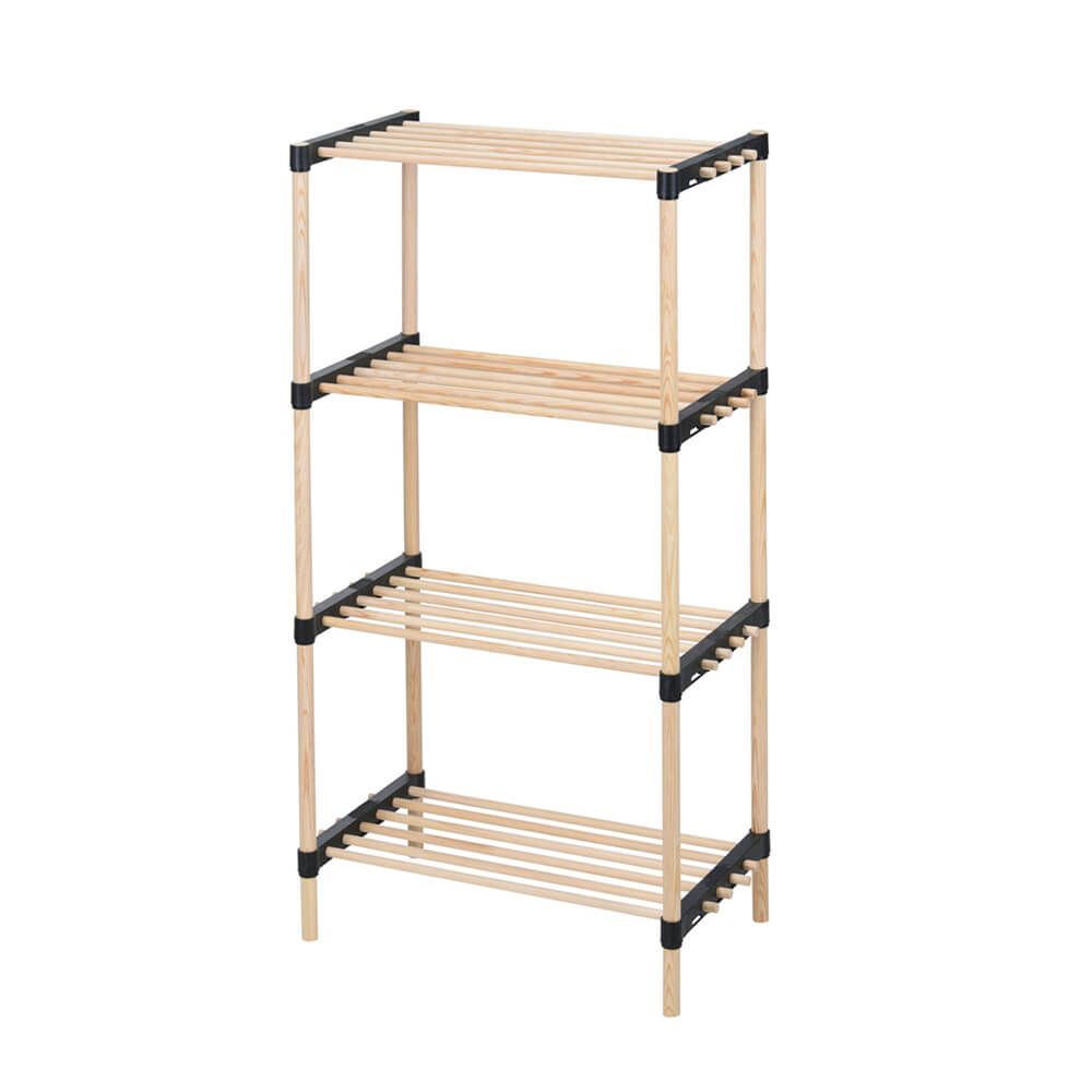 Natural Pinewood Standing Shelf Rack - 4 Shelves | Shop Today. Get it ...