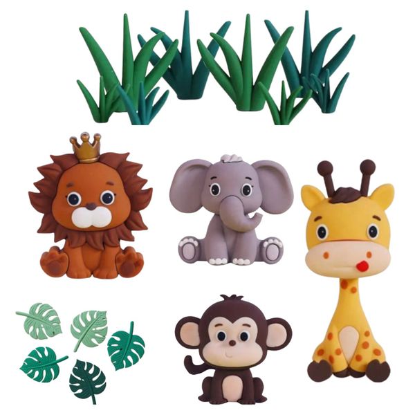 Beautiful Wild Safari Animal 3D Cake Toppers