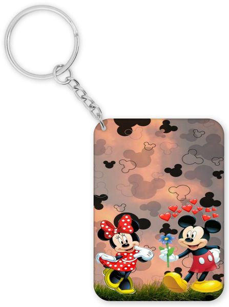 Minnie Mouse and Mickey Mouse Blushing Anniversary Valentine Gift Keyring