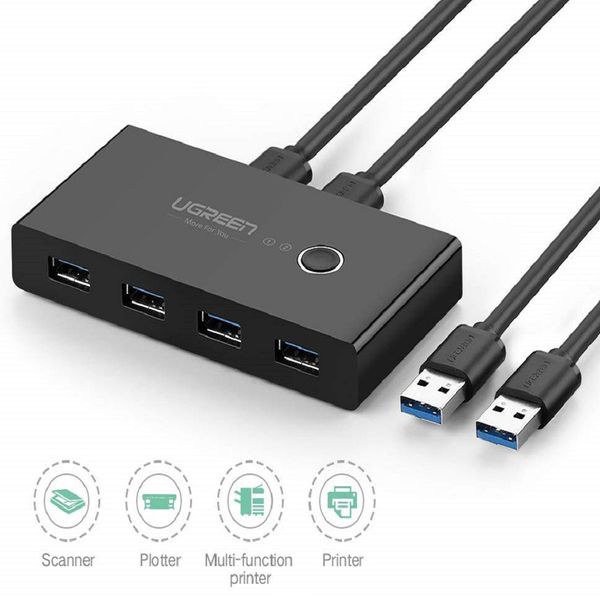 UGreen 30768 USB3.0 4IN 2OUT Share Switch-BK
