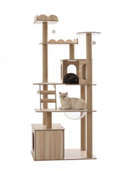 Modern Luxury Cat Climbing Rack with Space Villa House