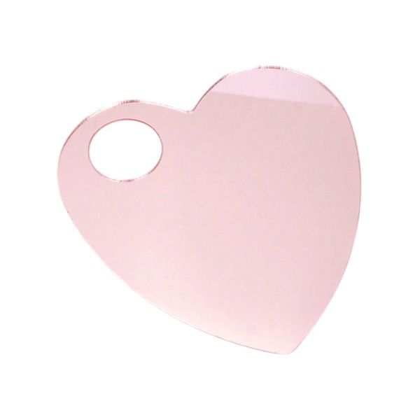 1 Piece - Heart Shaped Mirror Like Cosmetic Mixing Palette - Pink
