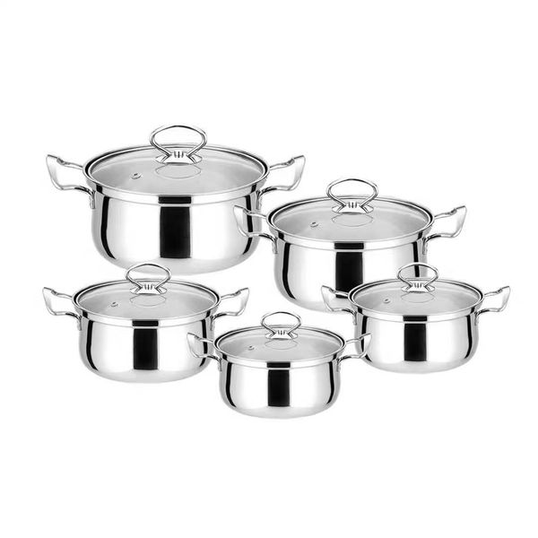 Stainless Steel Pots and Pans - 10 Pieces