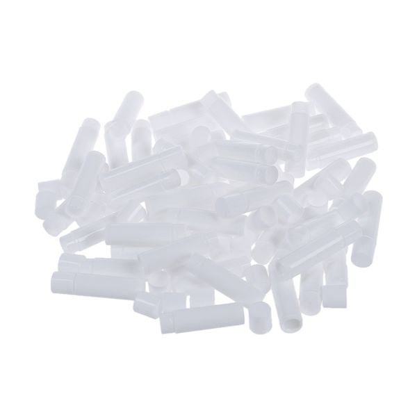 50 White Empty Lip Balm Tubes Containers