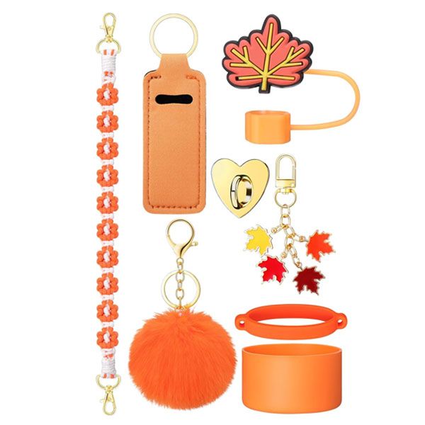 8 Pieces Cup Accessories for Cup 30oz 40oz Tumbler with Handle - Orange