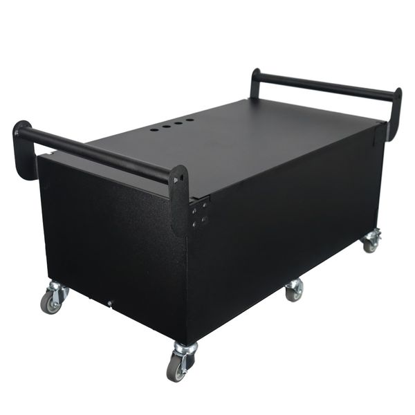 12V Steel Battery Cabinet with Wheels - 4x 100ah (Quad) Batteries