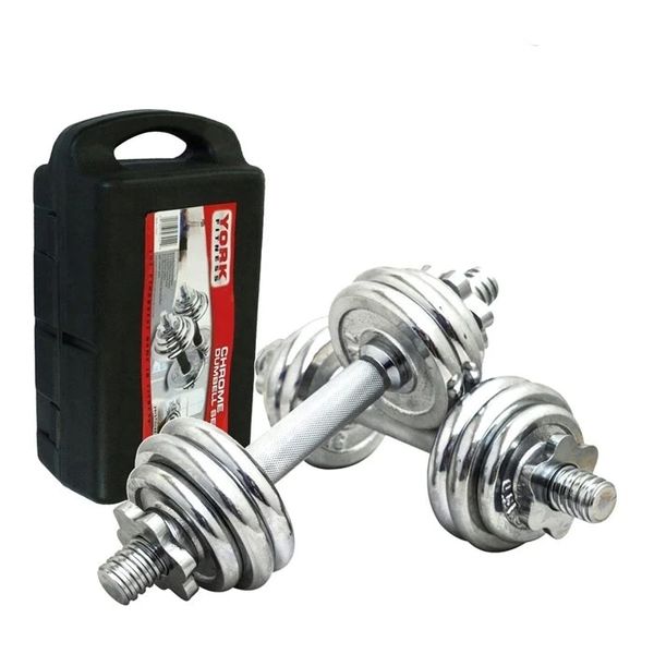 30KG Adjustable Dumbbells Round Chrome Iron Set With Case